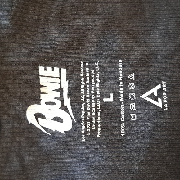 LA Pop Art David Bowie Tank Black with White Print NWT - Picture 4 of 8